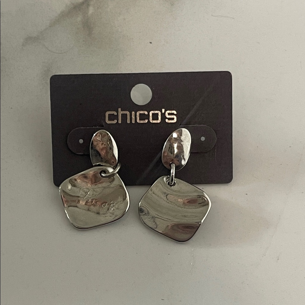 Chico's Shimmering Silver Dangle Earrings
